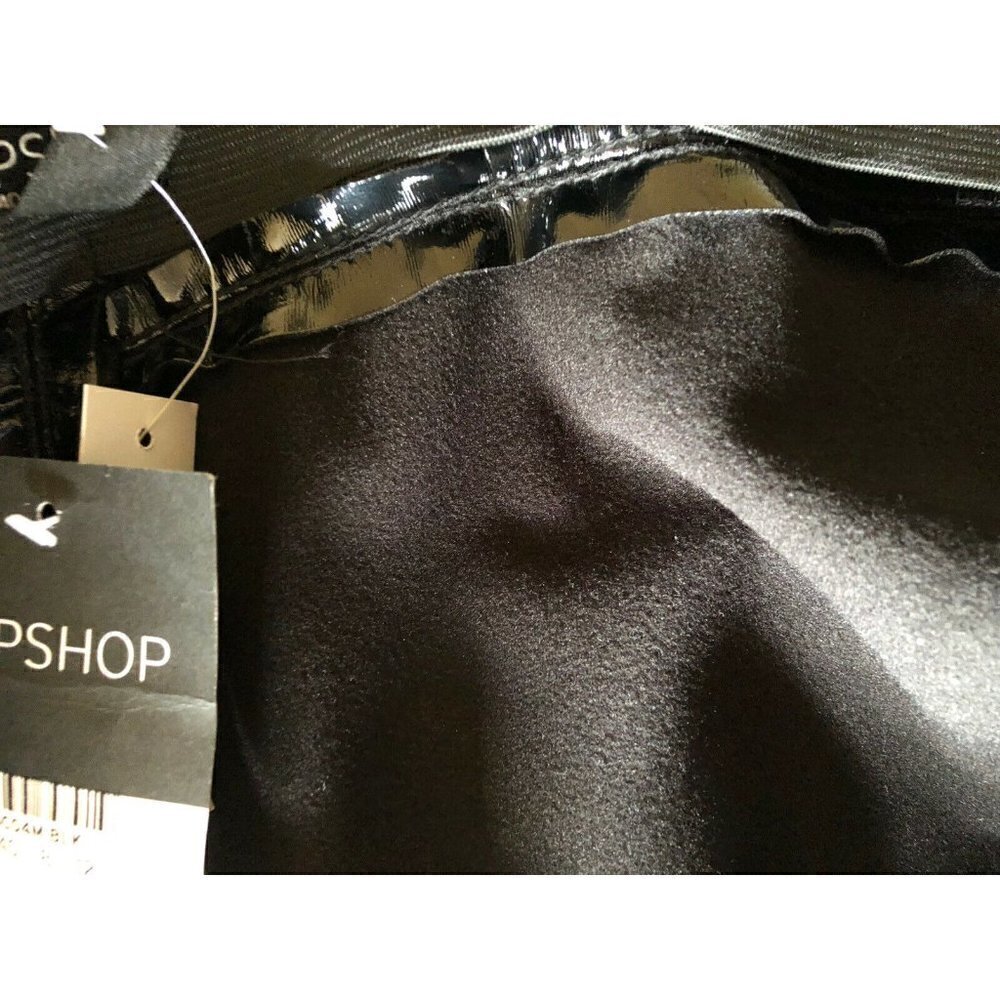 TOPSHOP Women's Black High Waist Percy Vinyl Leggings - Picture 8 of 12